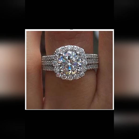 925 Sterling Sl  lab created diamond. - Picture 6 of 6